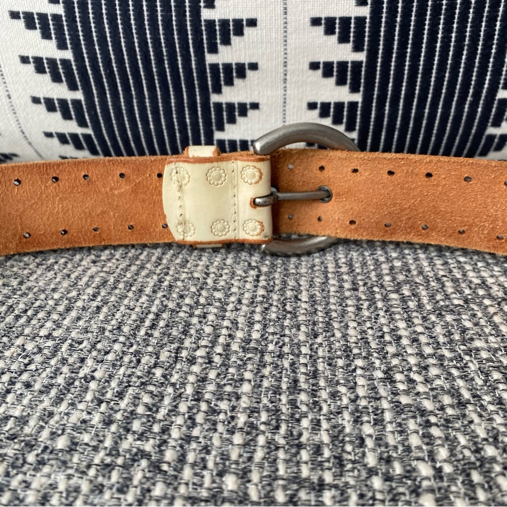 Fossil Embossed/Studded Western Leather Belt - Picture 9 of 15